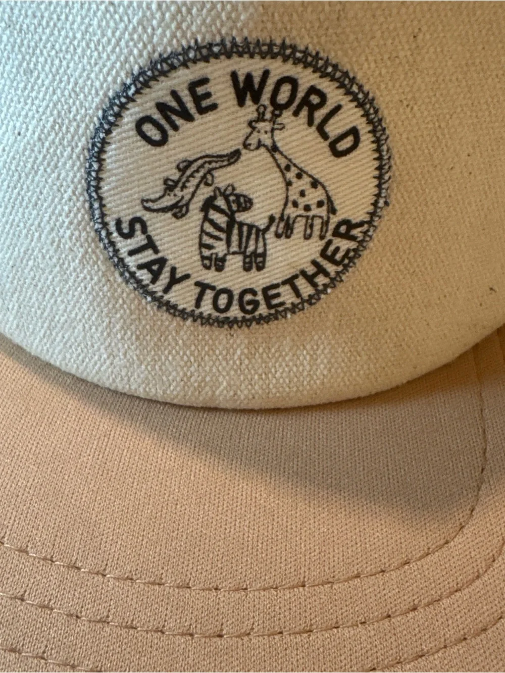 ONE WORLD Cream, Black & Tan Kids Trucker Hat